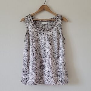 Chico's Satin Animal Print Sleeveless Top Size Large